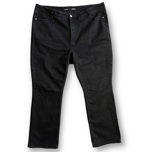 OLD NAVY Plus Extra High Rise Kicker Boot Cut Black Dark Wash Denim Jeans 22